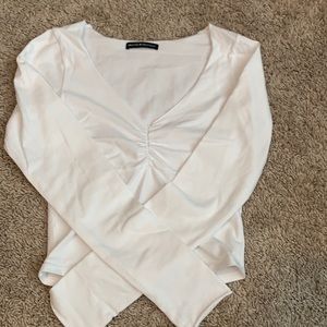 white long sleeve brandy melville shirt